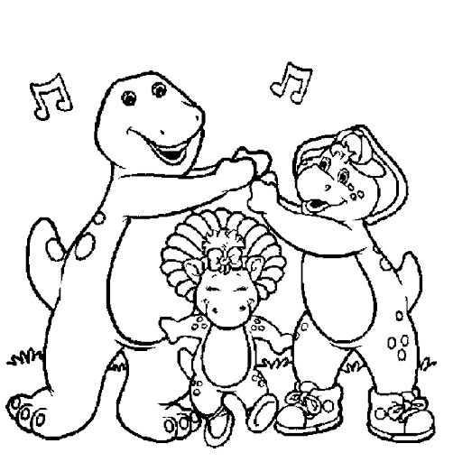 Kids Zone: Coloring Pages- Barney and Friends #01Kids Zone